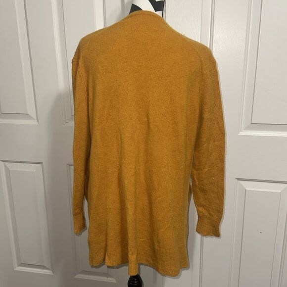 MADEWELL Mustard Yellow Merino Wool Blend Open Front Cardigan - Picture 3 of 5